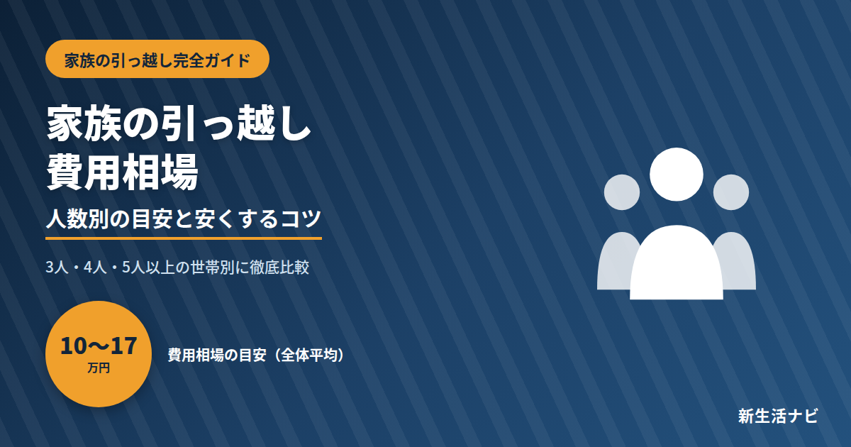 家族の引っ越し費用相場｜人数別の目安と安くするコツ